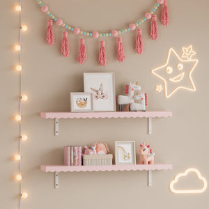 Kinder - Wandregal 2er Set Vestnes 80x17x4 cm Cotton Candy [en.casa] - premiumXL