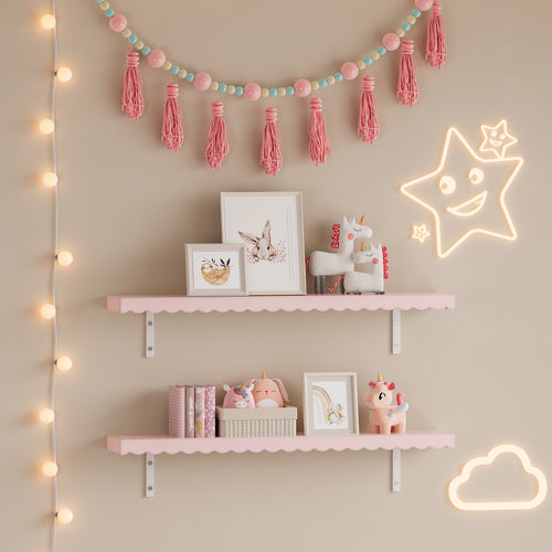 Kinder - Wandregal 2er Set Vestnes 80x17x4 cm Cotton Candy [en.casa] - premiumXL