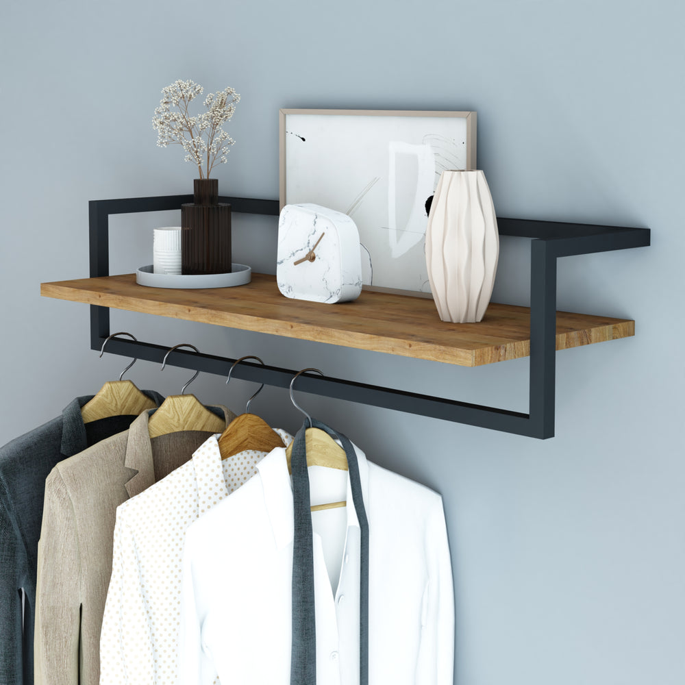 Kledingrek met schoenenrek 100x41x184 cm zwart