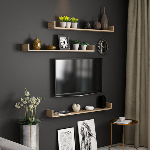 Wandregal-Set Arden 10 x 120 x 15 cm in versch. Farben [en.casa]
