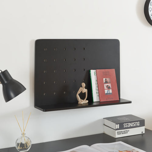 Wandregal Dønna 60x15x40cm Schwarz [en.casa] - premiumXL