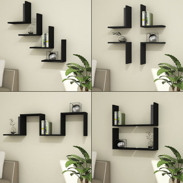 Wandregal Broby im 4er Set 30 x 30 x 16 cm in versch. Farben [en.casa]