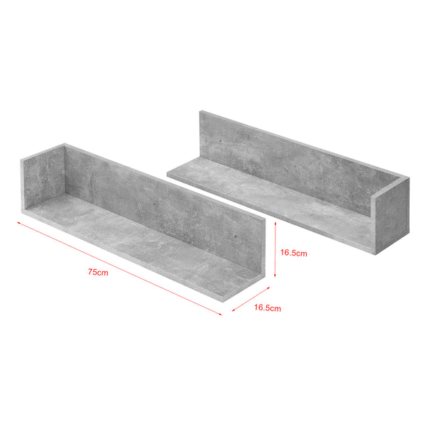 Wandregal Elverum 75 x 16,5 x 16,5 cm 2er Set versch. Farben en.casa