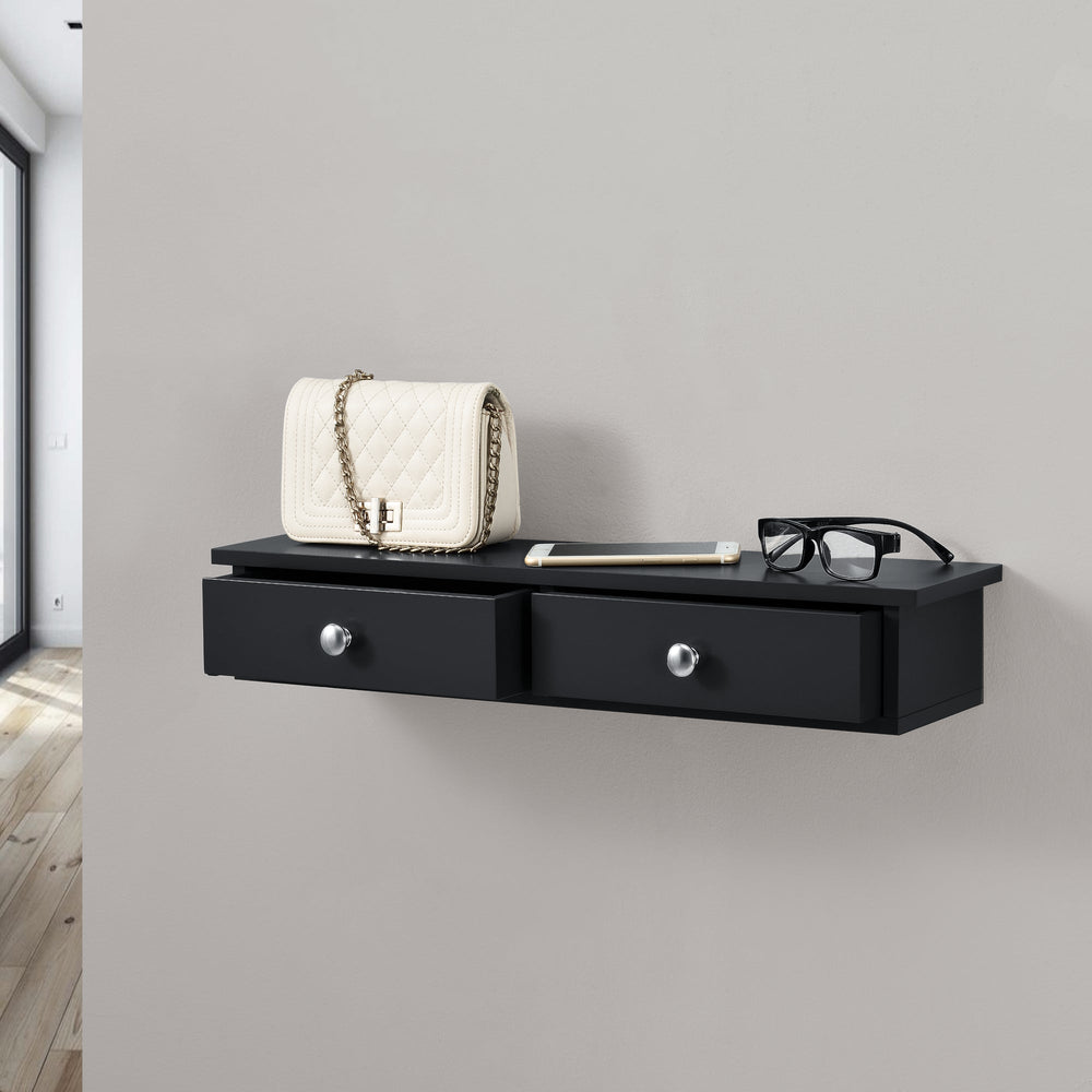 Wandregal Geeste 60x15x10 cm mit 2 Schubladen [en.casa] - premiumXL