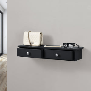 Wandregal Geeste 60x15x10 cm mit 2 Schubladen [en.casa]
