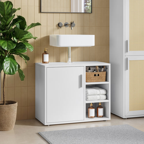 Waschbeckenunterschrank Kulaik 51x60x32 cm Weiß [en.casa]
