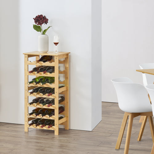 Weinregal Äänekoski 94x47x29 cm Bambus Natur [en.casa] - premiumXL