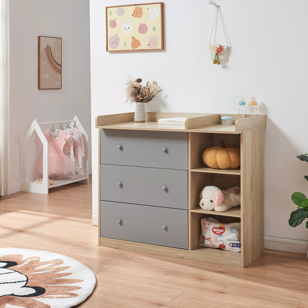 Wickelkommode Beldinupp mit Wickelaufsatz [en.casa]