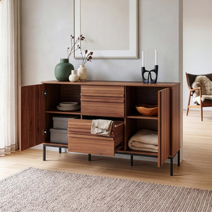 Sideboard Kilmandar 150x40x79 cm Walnussoptik [en.casa]