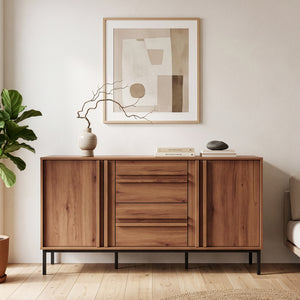 Sideboard Kilmandar 150x40x79 cm Walnussoptik [en.casa]