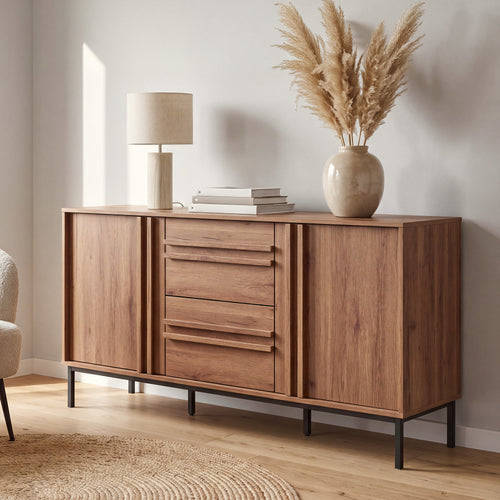 Sideboard Kilmandar 150x40x79 cm Walnussoptik [en.casa]