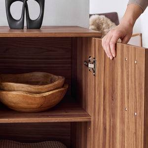 Sideboard Kilmandar 150x40x79 cm Walnussoptik [en.casa]