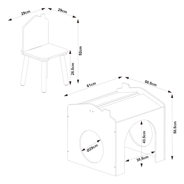 Zeichentisch für Kinder Romso Kindertischset mit 2 Stühlen [en.casa]