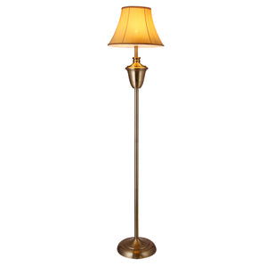 Stehleuchte Madrid 1x E27 Ø35x157 cm Messingfarben/Beige lux.pro